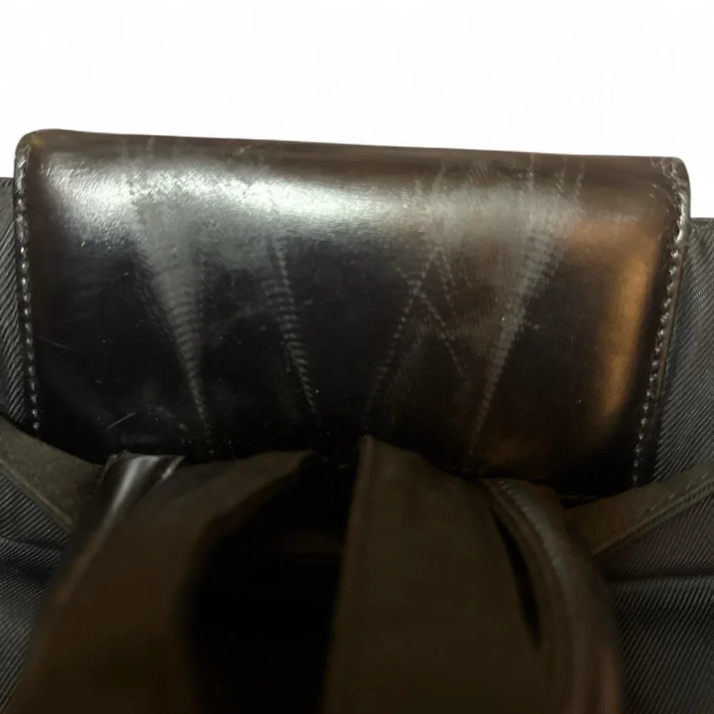 BVLGARI VTG 90s RARE Black Nylon Leather Backpack Discontinued [Authentic] — OS - Picture 6 of 8